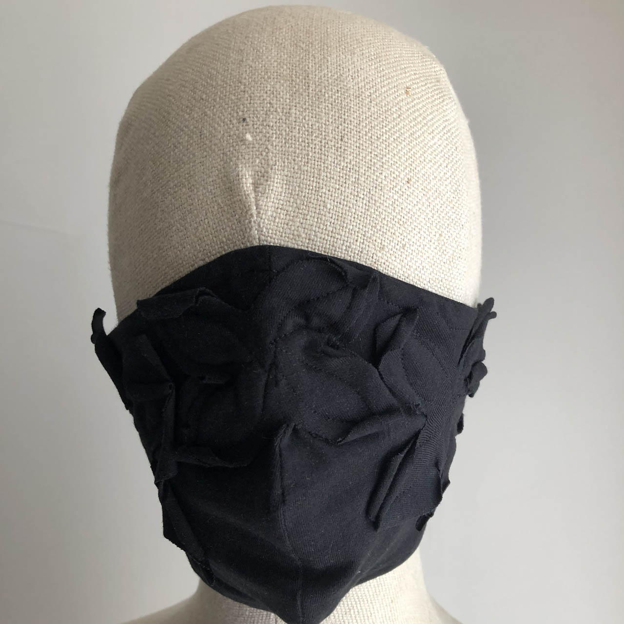 black mask - floral design - $15 AUD plus post
